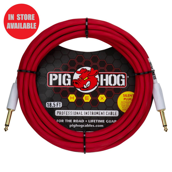 PIG HOG Hex Series Silent Cable 18.6ft Candy Apple Red