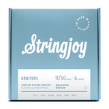 STRINGJOY Orbiters Coated Nickel Wound Electric Guitar Strings Balanced Medium Gauge 11-50